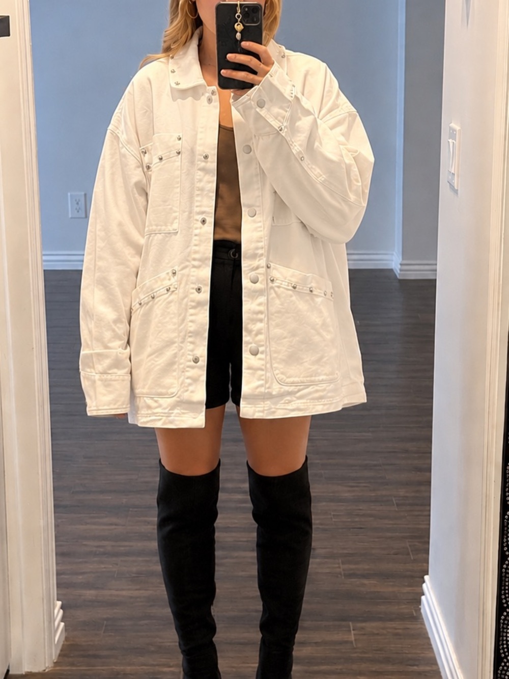 Women's White Oversized Jacket